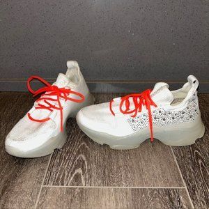 Steve Madden Womens Maxima Multi White Rhinestone Sneakers Size 7.5 M Lesly